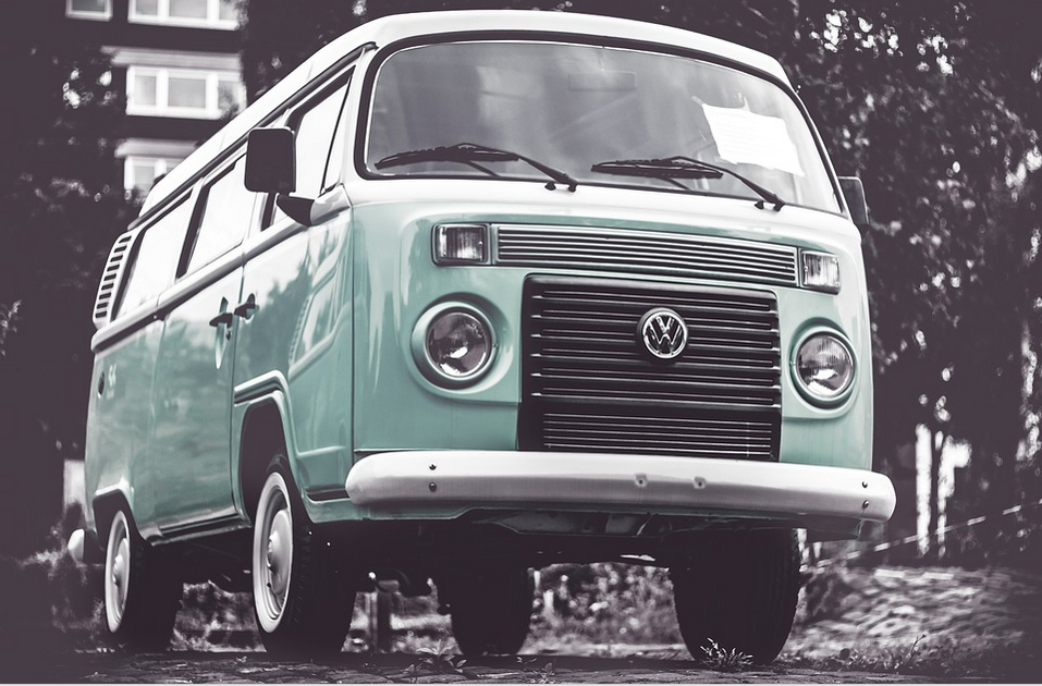 a windshield on a vw van